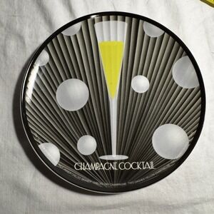 Champagne Cocktail 8.5" Decorative Plate Multi Color Game Room Bar Decor